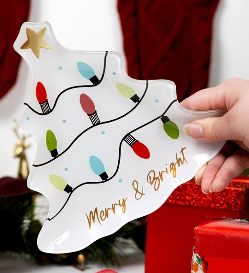 Holiday Tree Glass Dish