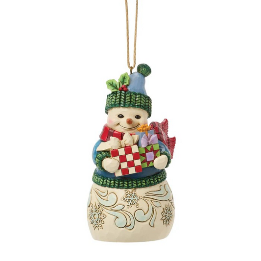Snowman With Presents Ornament