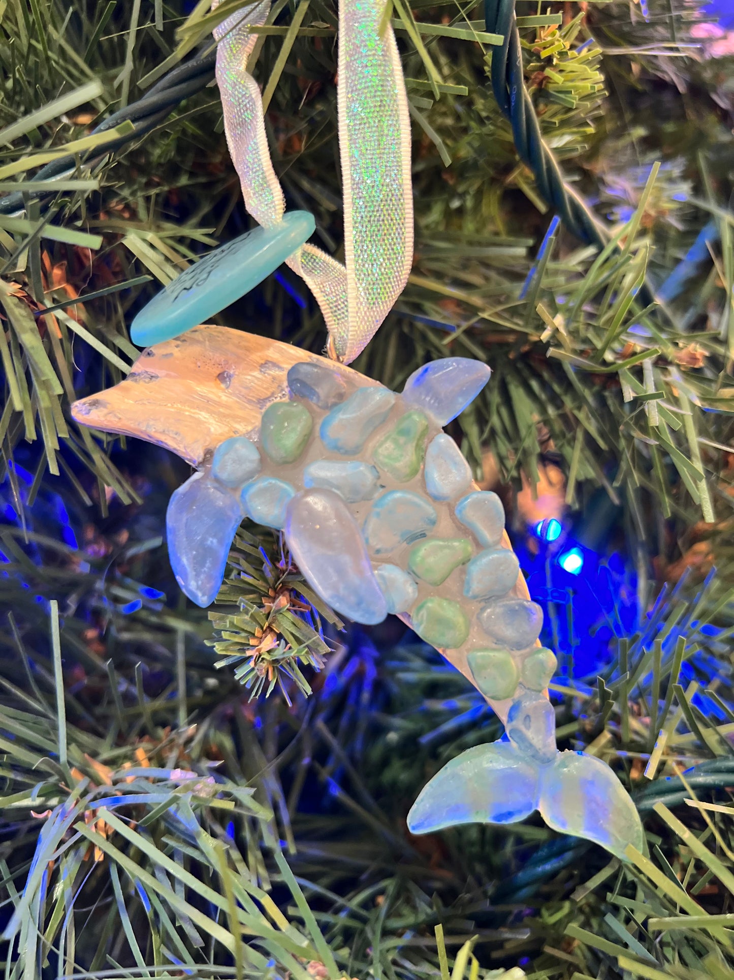 Sea Glass Dolphin Ornament