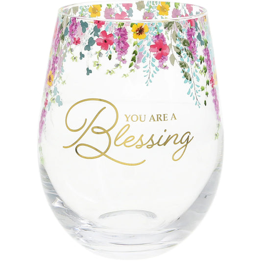 You Are a Blessing Wine Glass