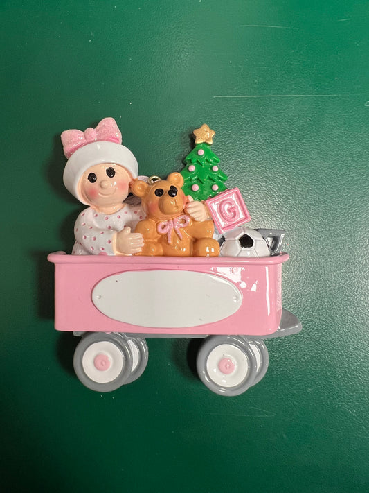 Christmas Baby Wagon Pink