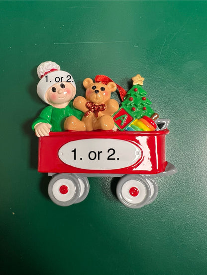 Christmas Baby Wagon Red