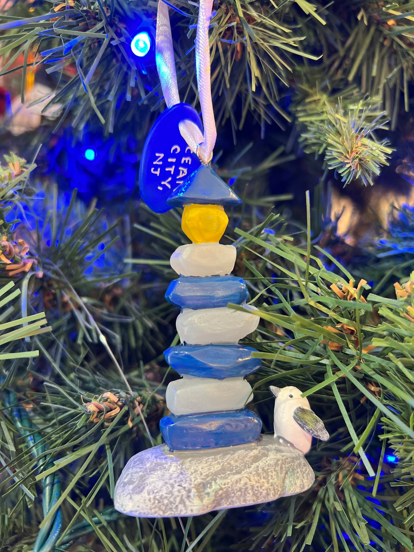 Sea Glass Lighthouse Ornament