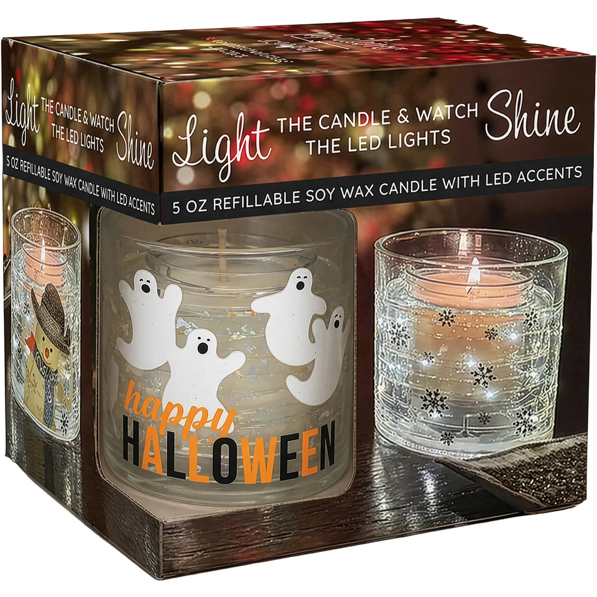 Halloween Candle w/ LED Accents