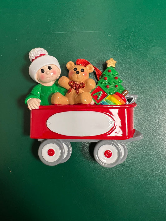 Christmas Baby Wagon Red