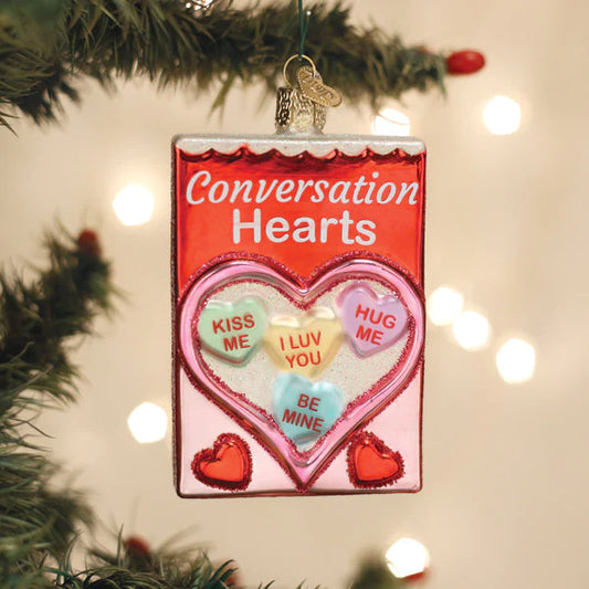 Conversation Hearts Candy Ornament