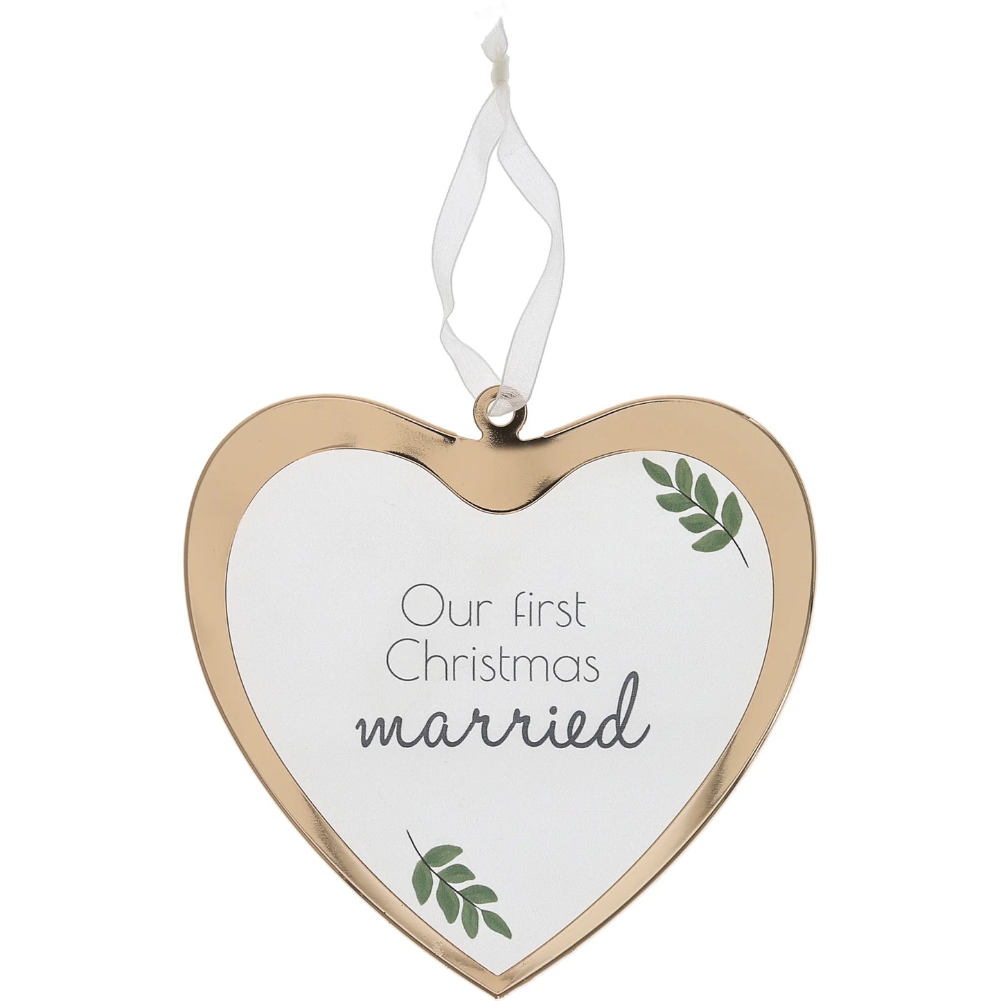 1st Christmas Married Glass Ornament