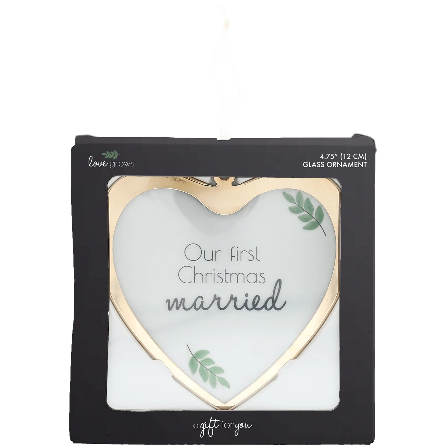 1st Christmas Married Glass Ornament