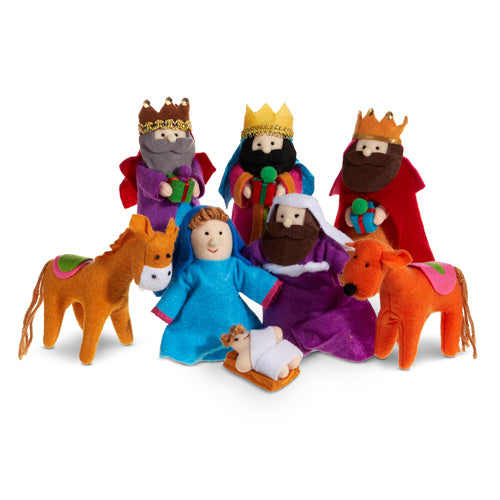 Eight Piece Felt Nativity Set