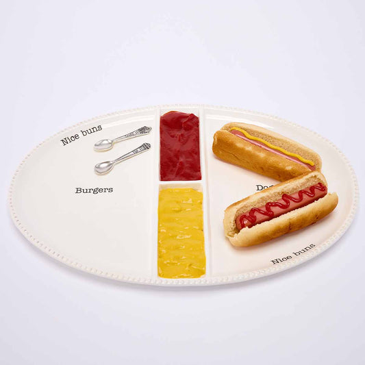 Burger Hot Dog Platter Set