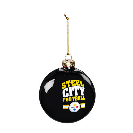 Pitts Steelers Glass Ornament