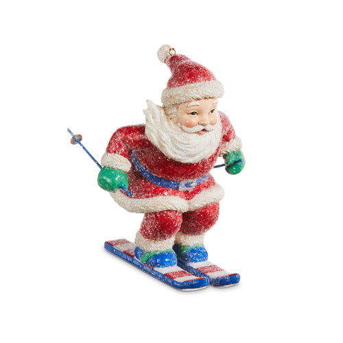 Skiing Santa Ornament