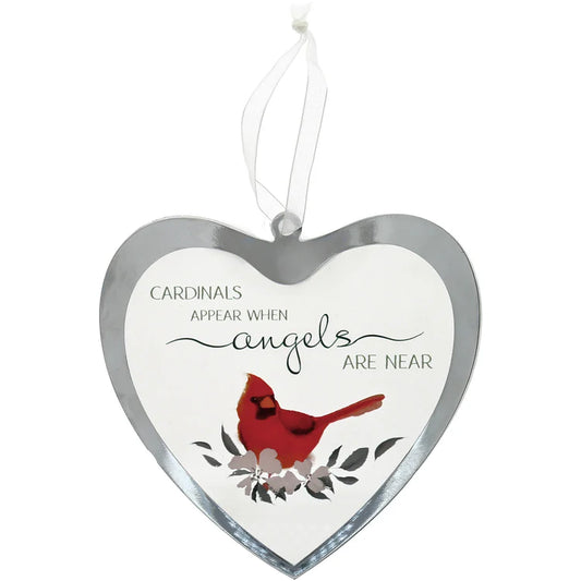 Cardinals Appear Glass Ornament