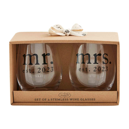 Mr Mrs Wine Glass Set 2023