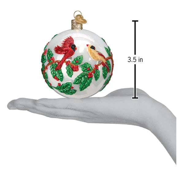 Hollyberry Birds Round Ornament