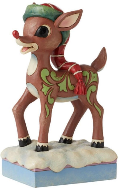 Rudolph In Long Hat Figurine