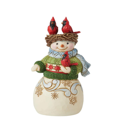 Snowman Nest On Head Mini Figurine