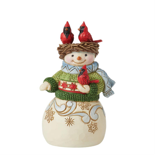 Snowman Nest On Head Mini Figurine
