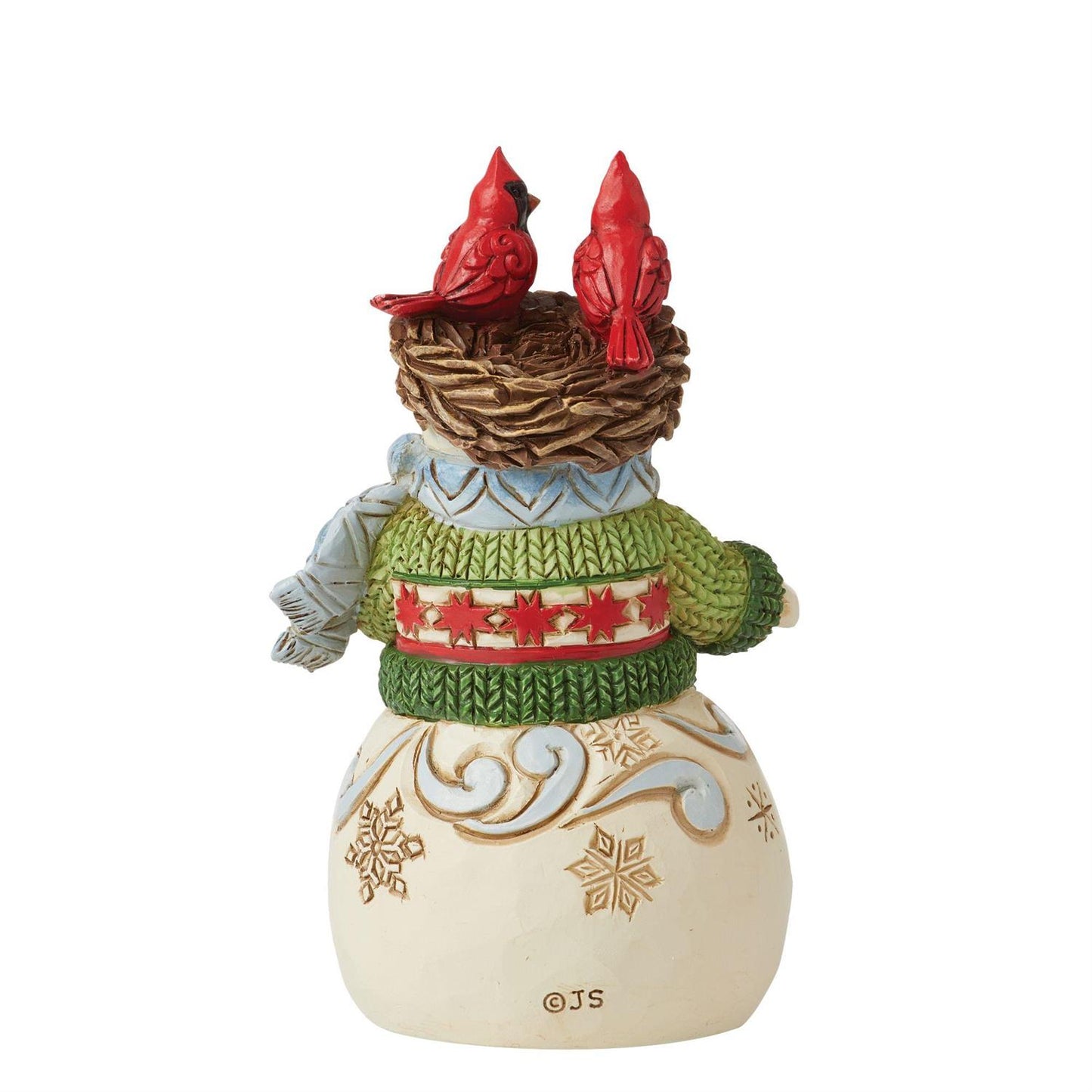 Snowman Nest On Head Mini Figurine