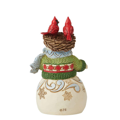 Snowman Nest On Head Mini Figurine
