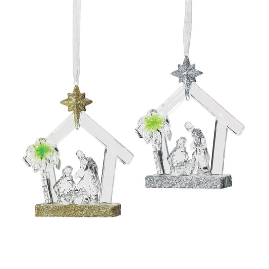 Manger Scene Facets Ornament