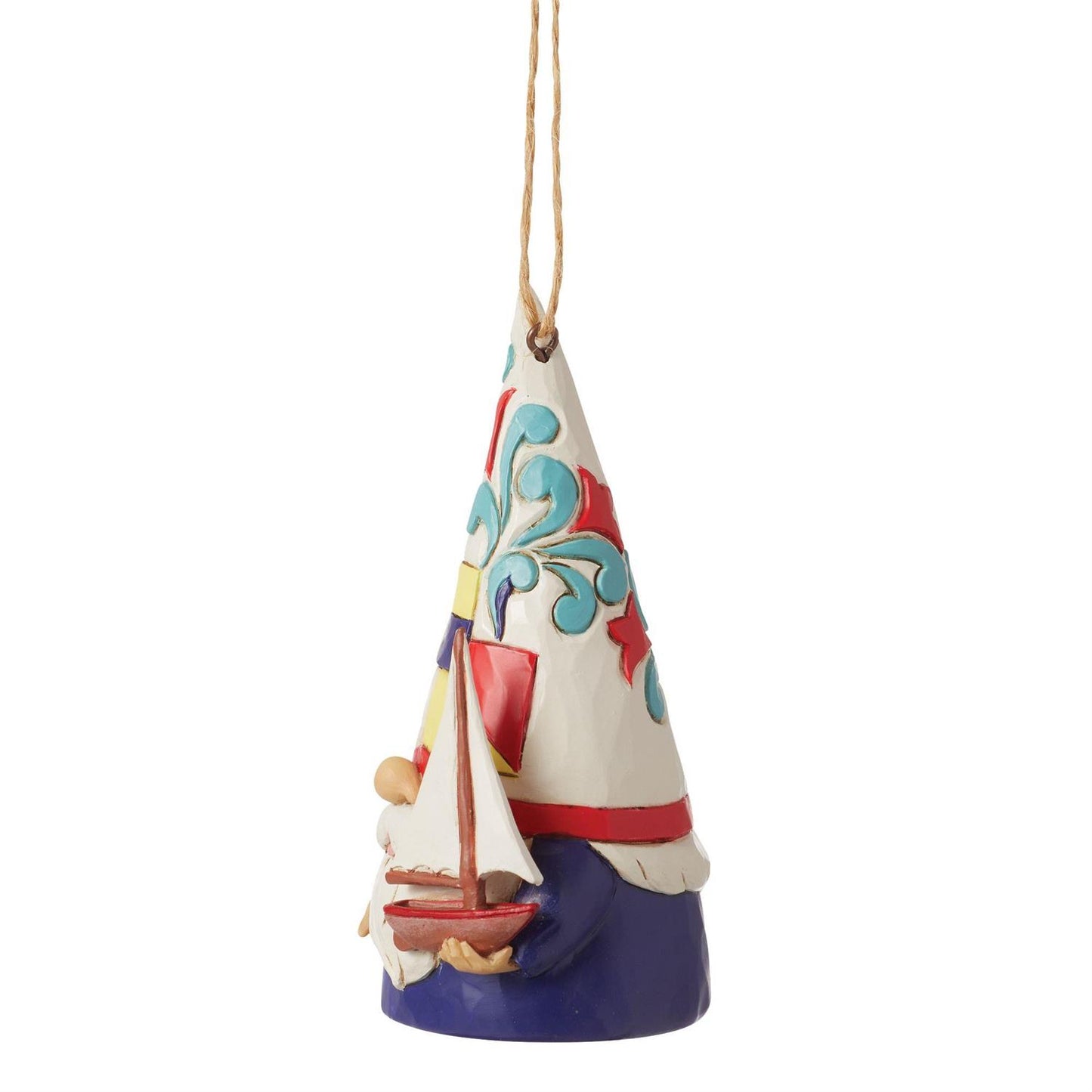 Gnome Holding Sailboat Ornament