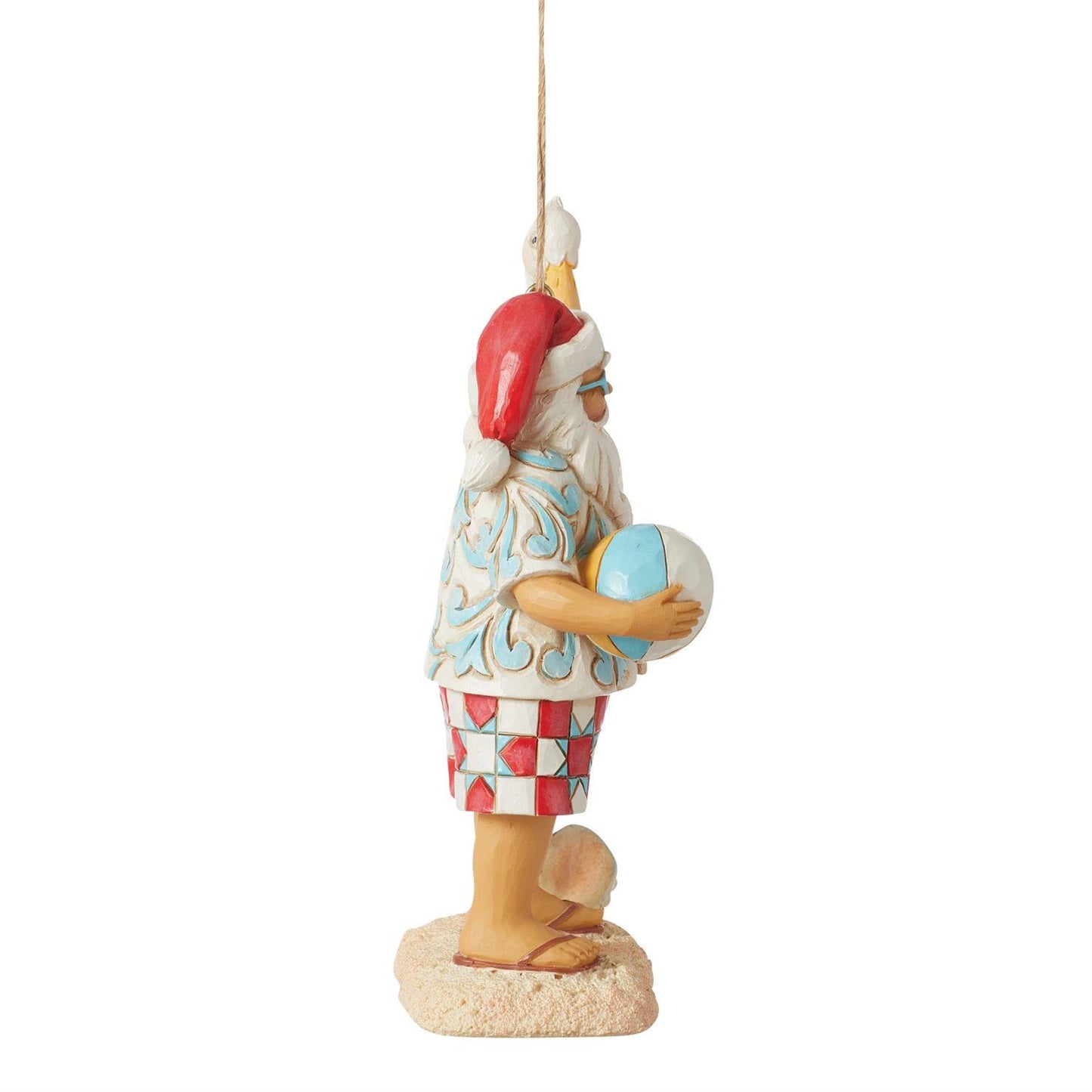 Coastal Santa W/ Sign Ornament