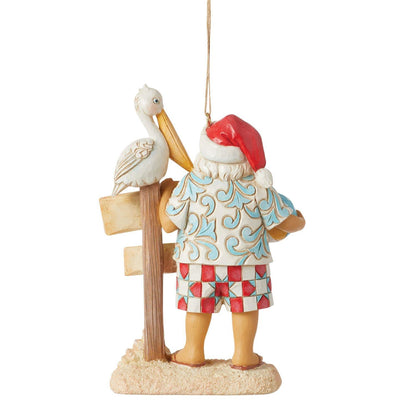 Coastal Santa W/ Sign Ornament