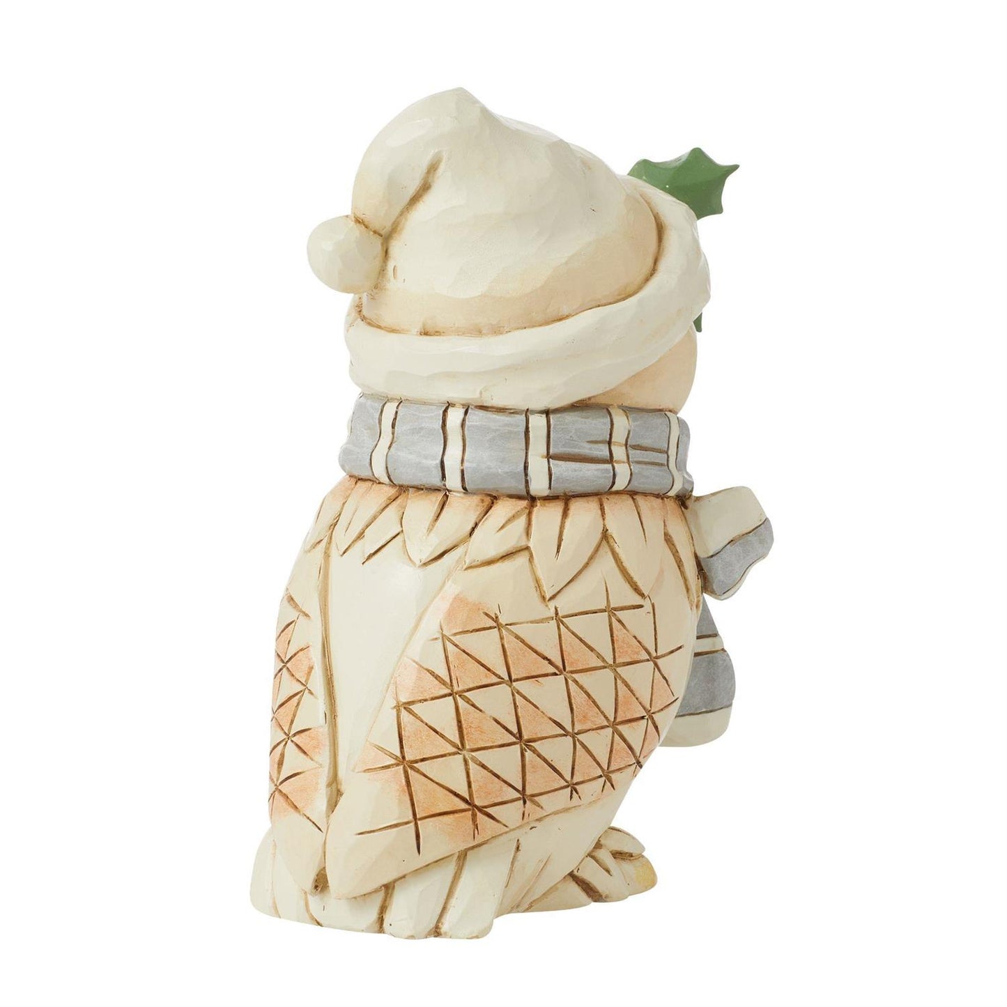 White Woodland Owl With Scarf Figurine