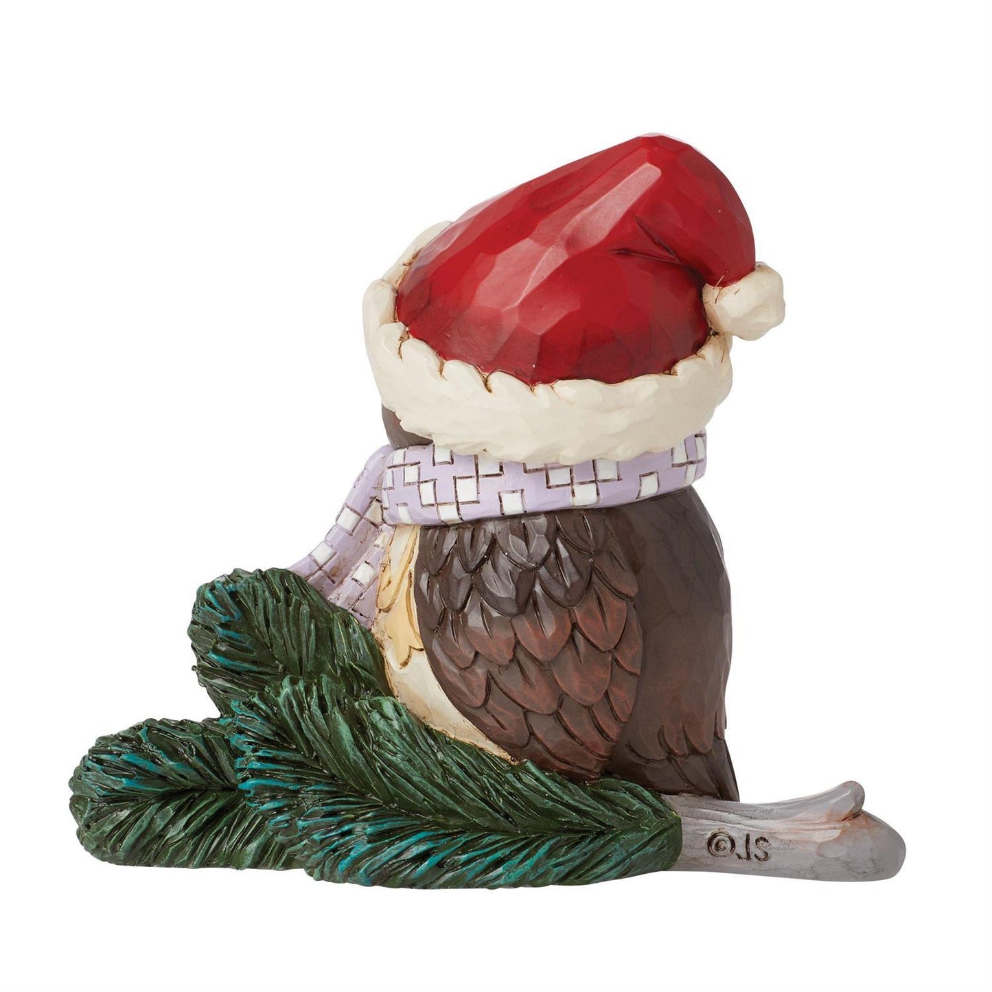 Owl Wearing Santa Hat Mini Figurine