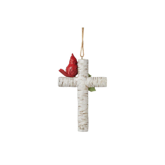 Cardinal On Cross Ornament