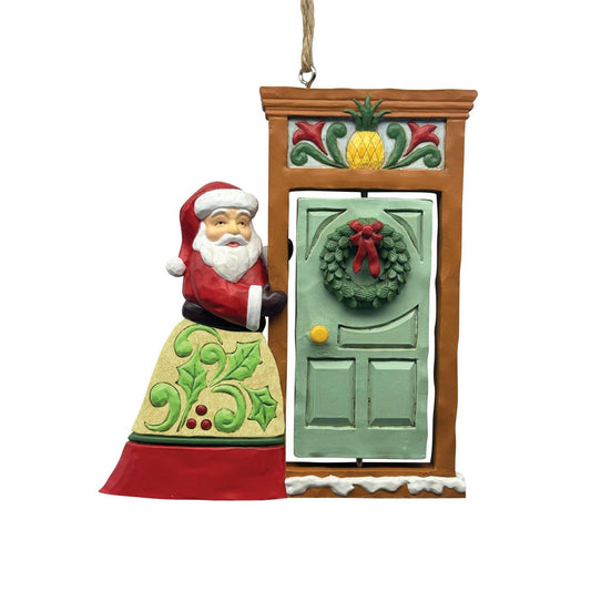 Santa At Doorway Ornament