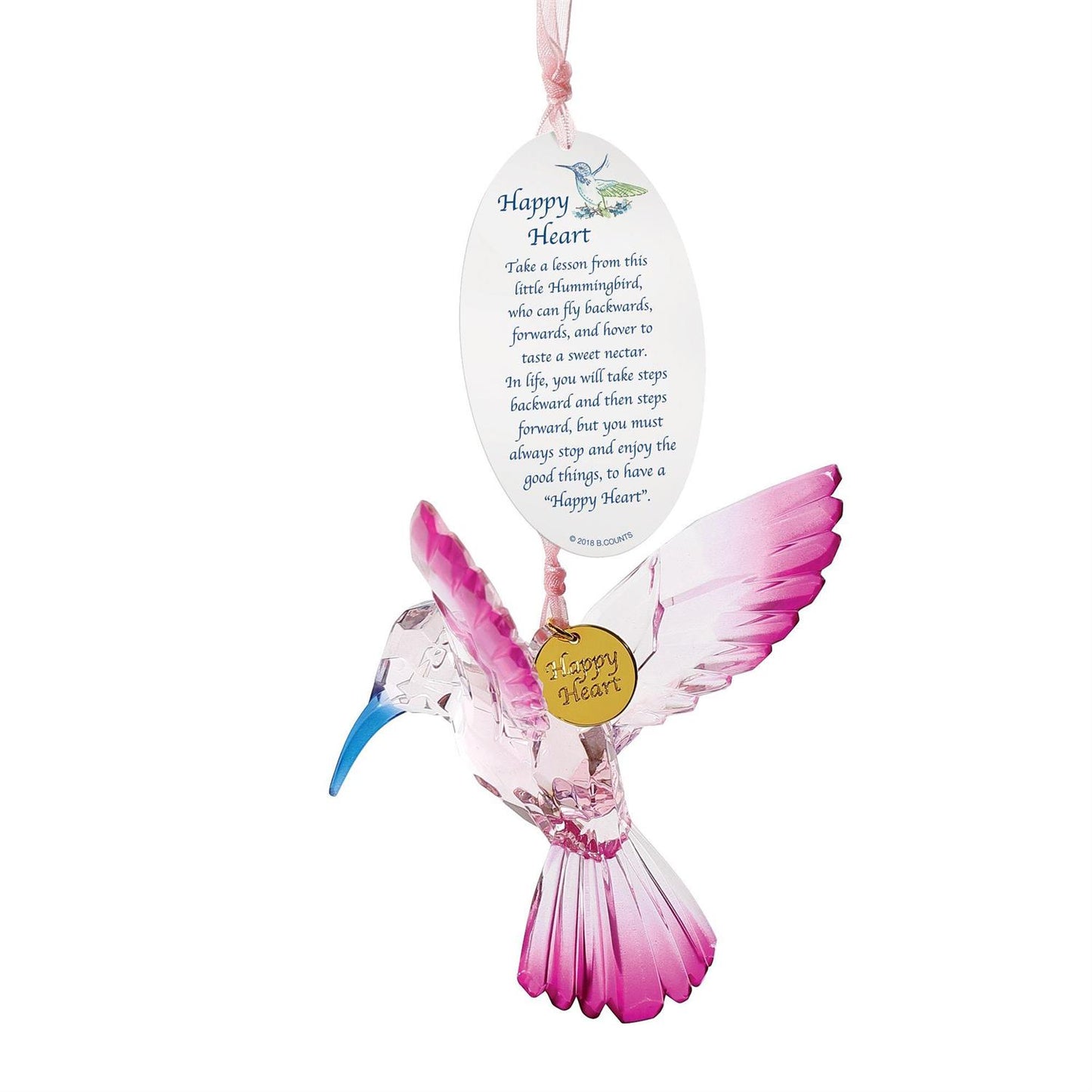 Hummingbird Pink Facets Ornament