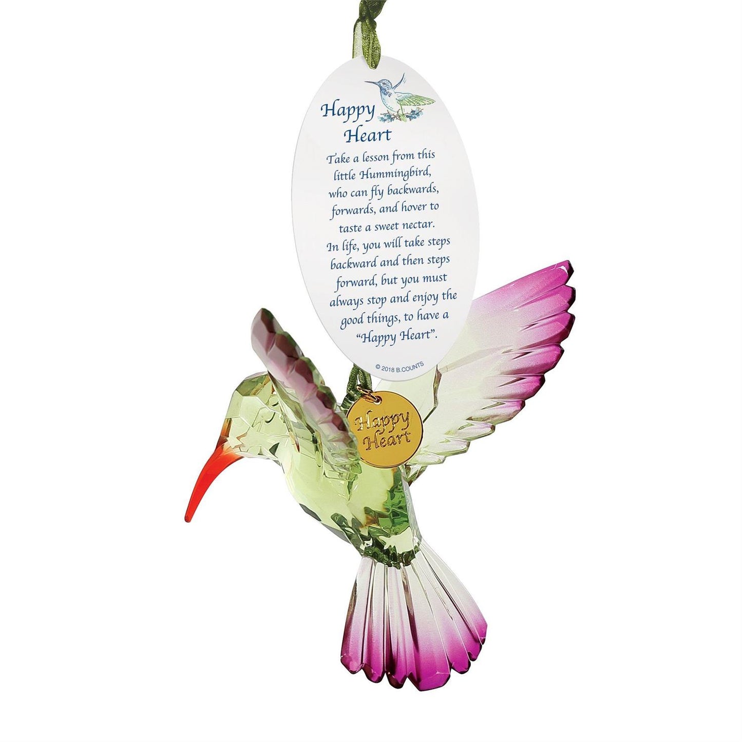 Hummingbird Green Facets Ornament