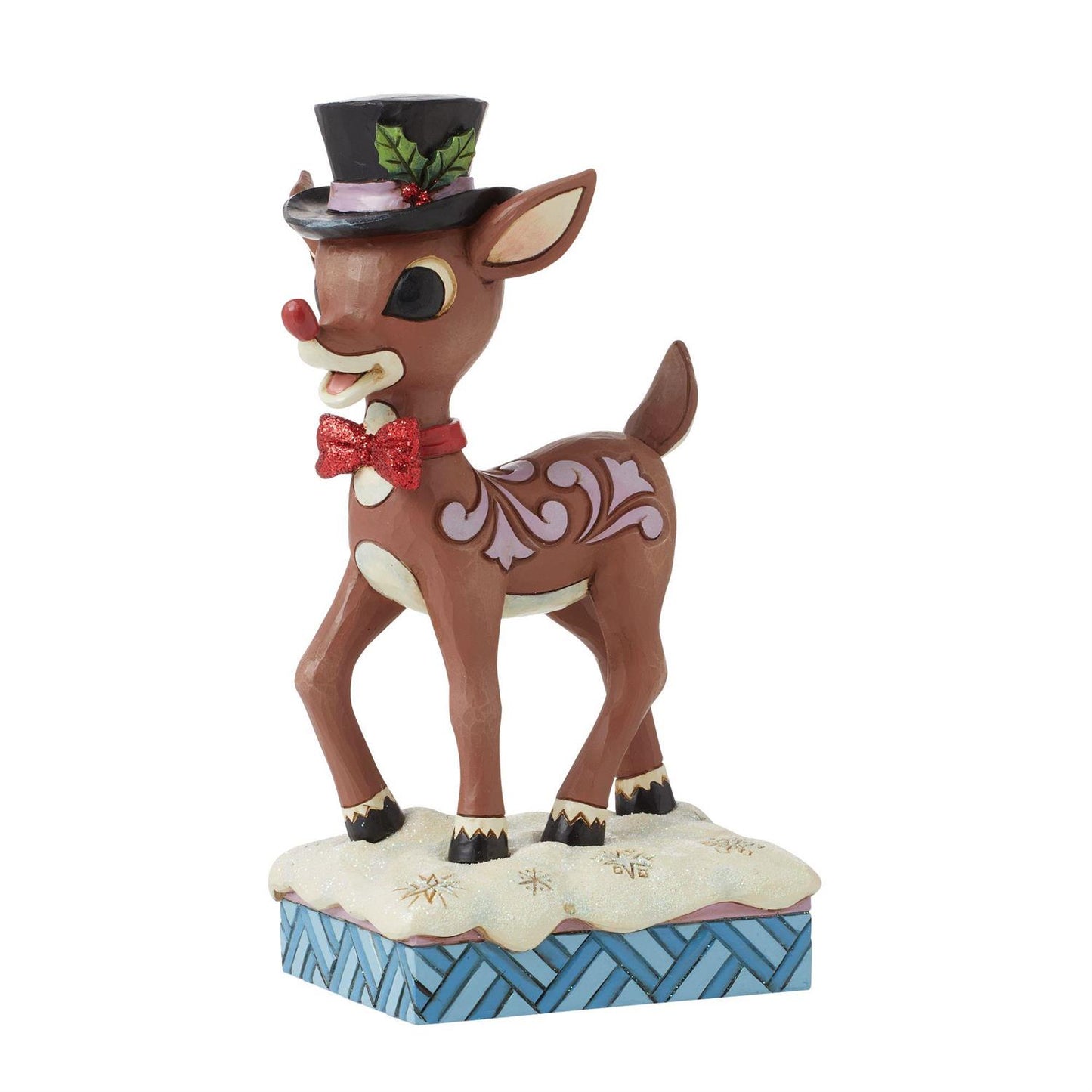 Rudolph Wearing Top Hat Figurine