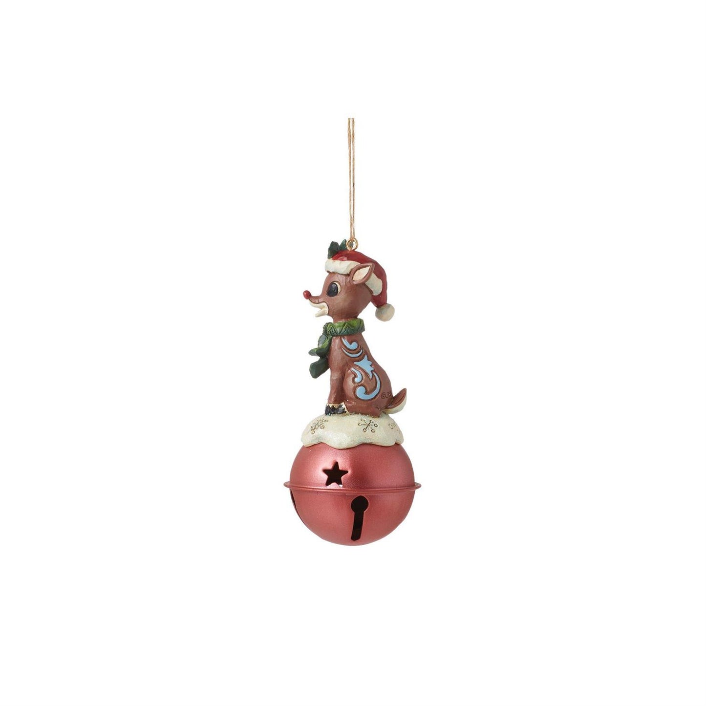 Rudolph Standing On Bell Ornament