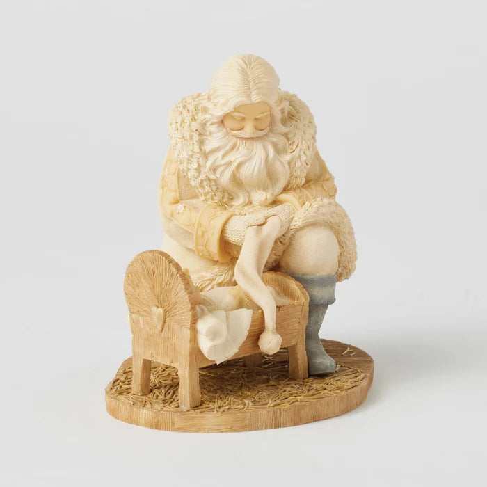 Santa With Baby Jesus Figurine