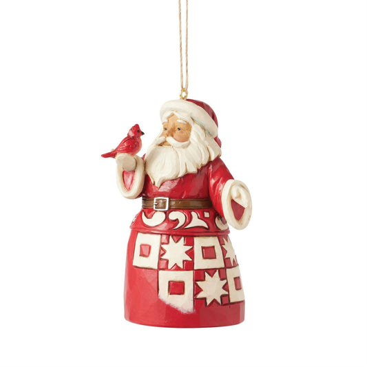 Nordic Santa with Cardinal Ornament