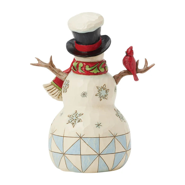 Snowman w/ Cardinal Figurine