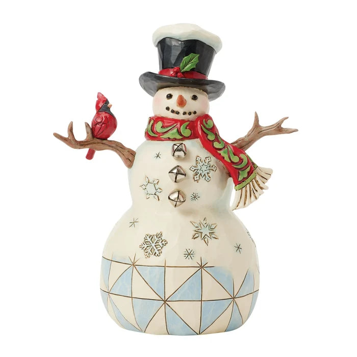 Snowman w/ Cardinal Figurine