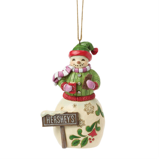Snowman Eating Hershey Bar Ornament