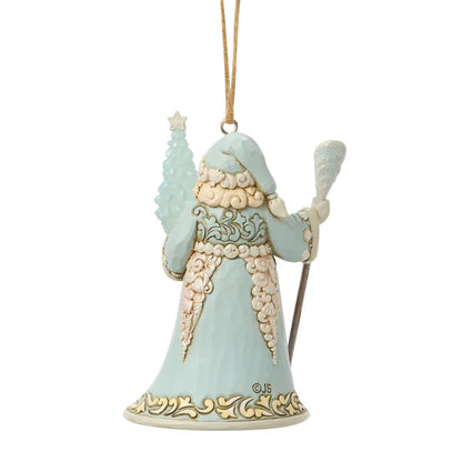 Coastal Santa with Sea Glass Tree Ornament