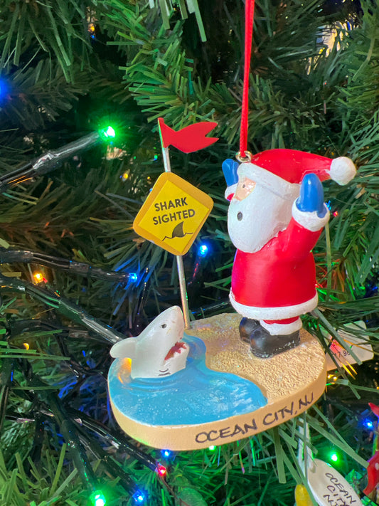 Santa Shark Sighting Ornament