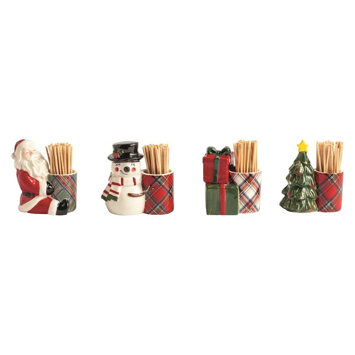 Christmas Tartan Toothpick Holder