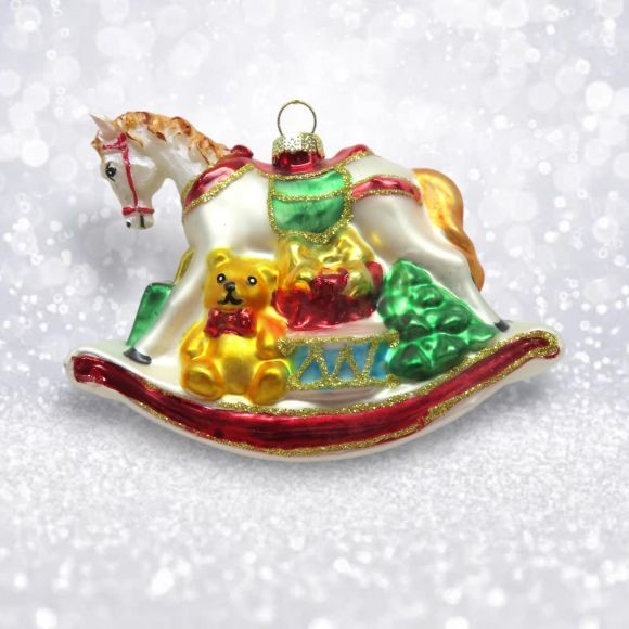 Rocking Horse Glass Ornament