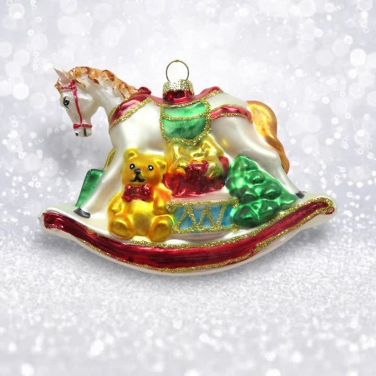 Rocking Horse Glass Ornament