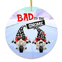 Bad To The Gnome Biker Ornament