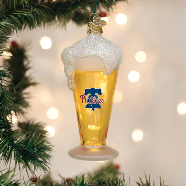 Phillies Glass Of Beer Ornament