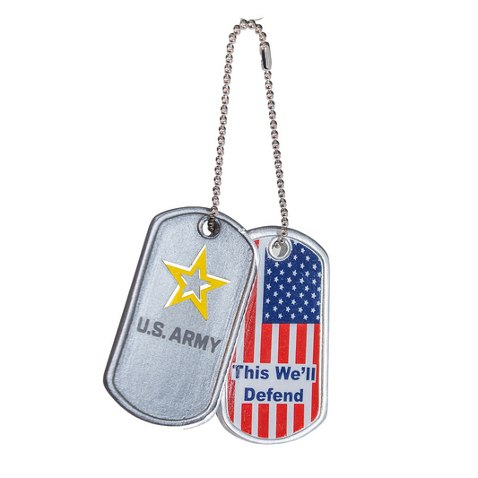 U.S. Army Defend Dog Tags Ornament
