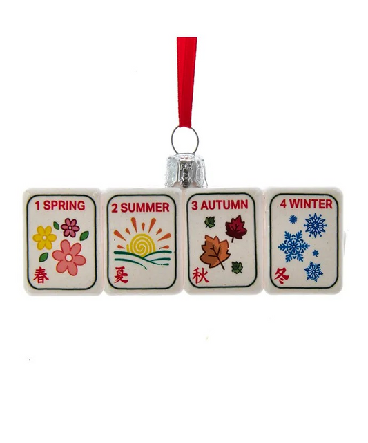 Mahjong Glass Ornament